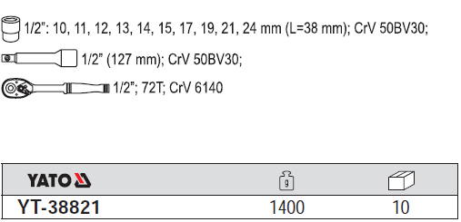 Bộ tay vặn tổng hợp Yato