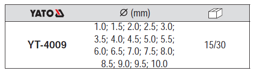 Bộ mũi khoan kim loại 19 chi tiết Yato YT-4009