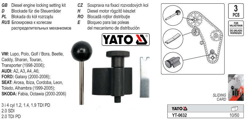 Dụng cụ khóa puly 3 chi tiết Yato YT-0632