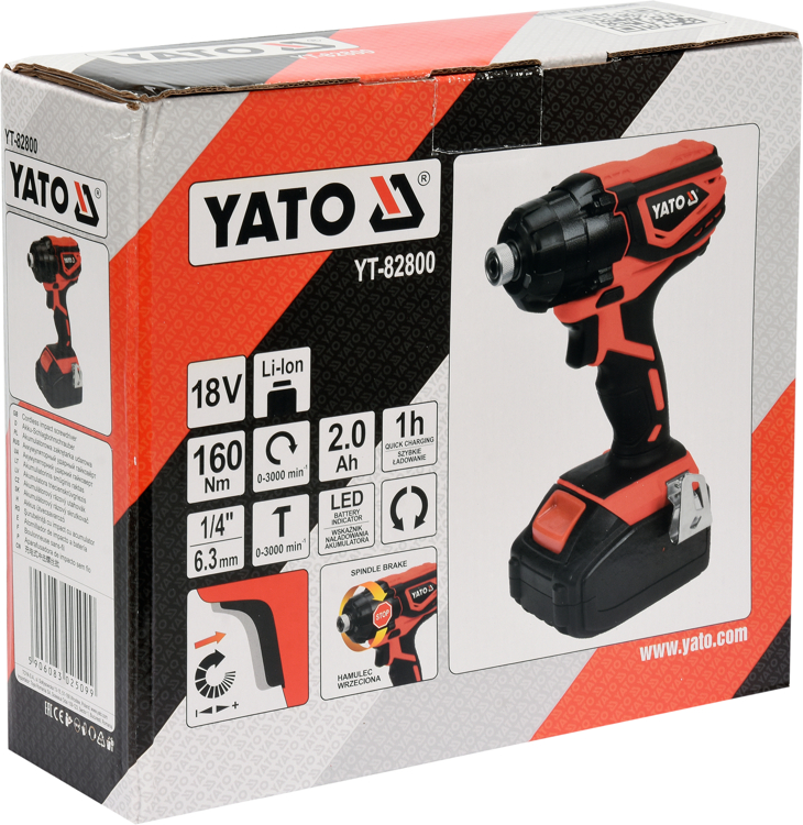 Máy khoan vặn vít 1/4inch dùng pin Yato YT-82800