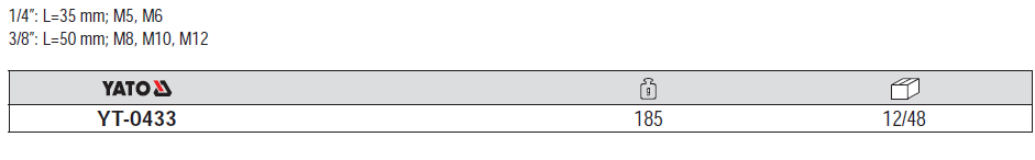 Bộ tuýp mũi sao 12 cạnh 5 chi tiết Yato YT-0433