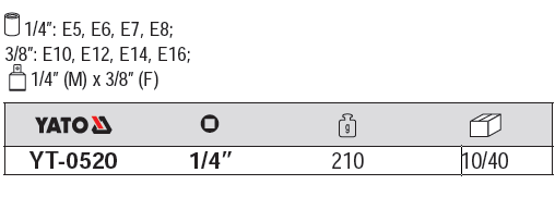 Bộ đầu tuýp sao tổng hợp 9 chi tiết Yato YT-0520